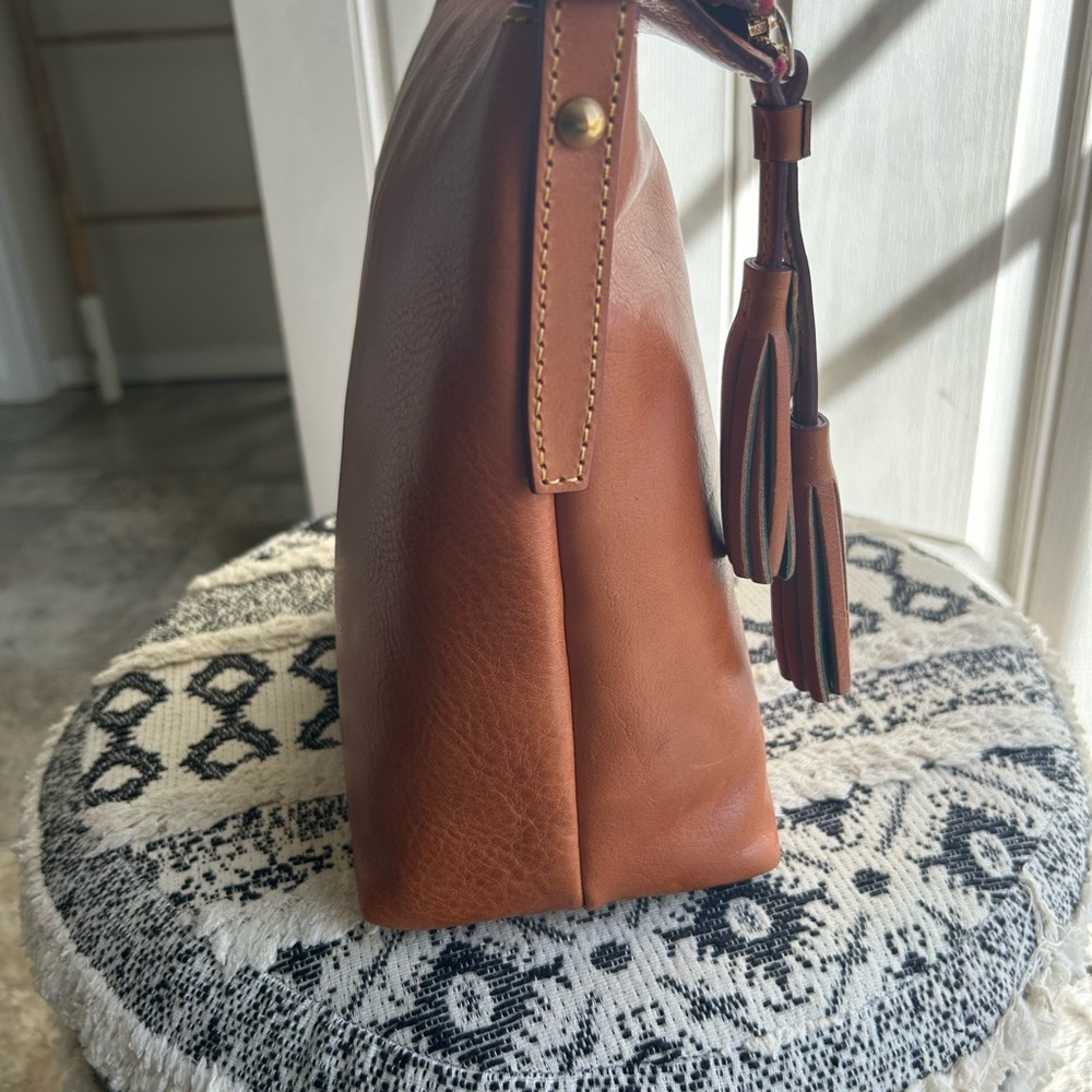 Dooney & Bourke Brown Leather Hobo Bag - Picture 4 of 16